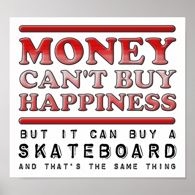 Kaufen Glück Skateboard Funny Poster (Vorne)