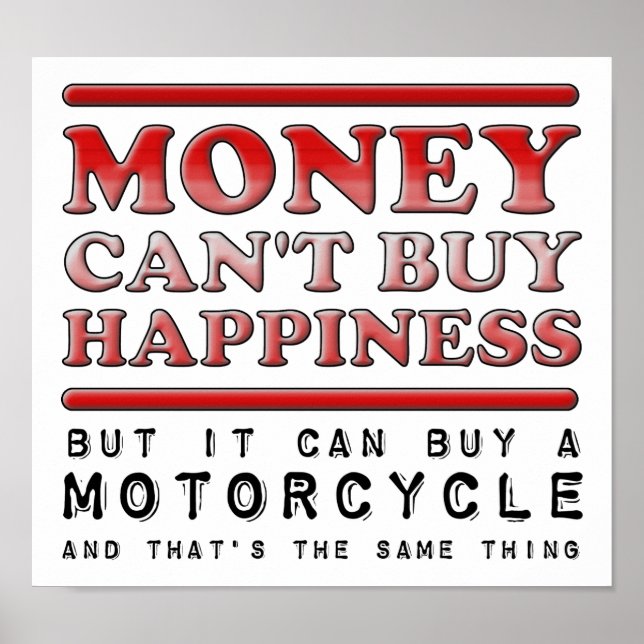 Kaufen Happiness Motorrad Funny Poster (Vorne)