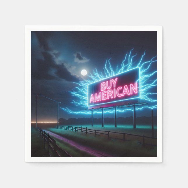 Kaufen Sie American Neon Reklametafeln mit Mond Serviette (Vorderseite)