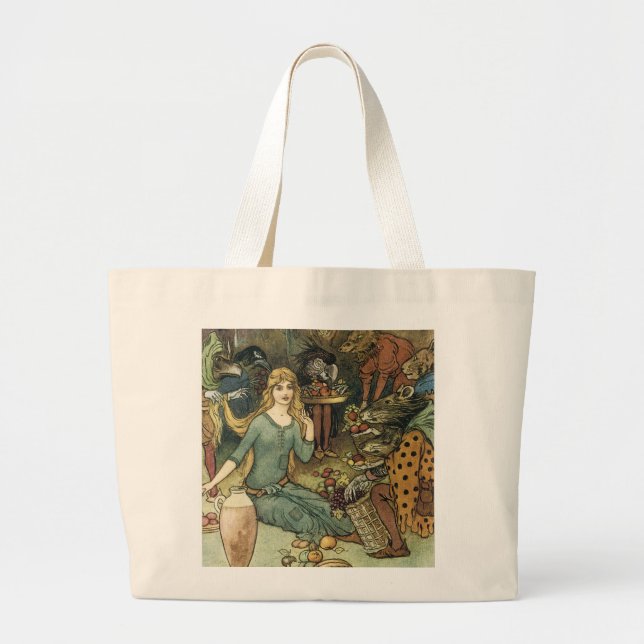 Kaufen Sie bei uns mit einer goldenen Kurve Jumbo Stoffbeutel (Vorne)