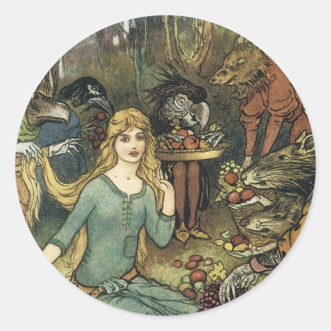 Kaufen Sie bei uns mit einer goldenen Kurve Runder Aufkleber (Vorderseite)