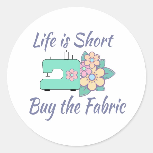 Kaufen Sie das Gewebe, Nähen, Steppen, Handwerk Runder Aufkleber (Vorderseite)