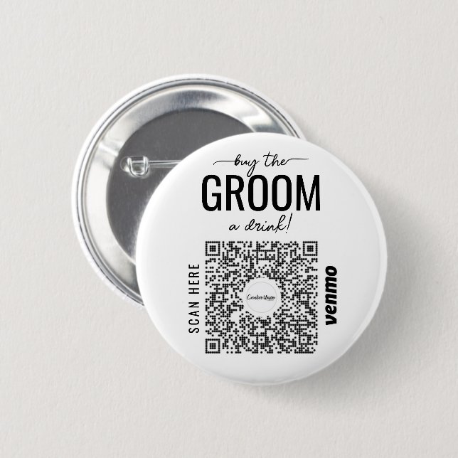 Kaufen Sie den Boden ein Getränk Bachelor Venmo QR Button (Vorne & Hinten)