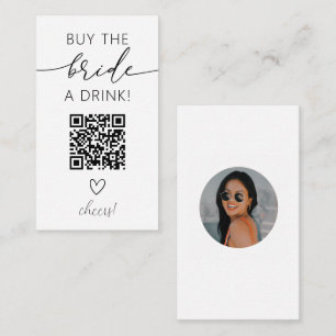 Kaufen Sie den Bride einen Drink QR Code mit Foto Begleitkarte