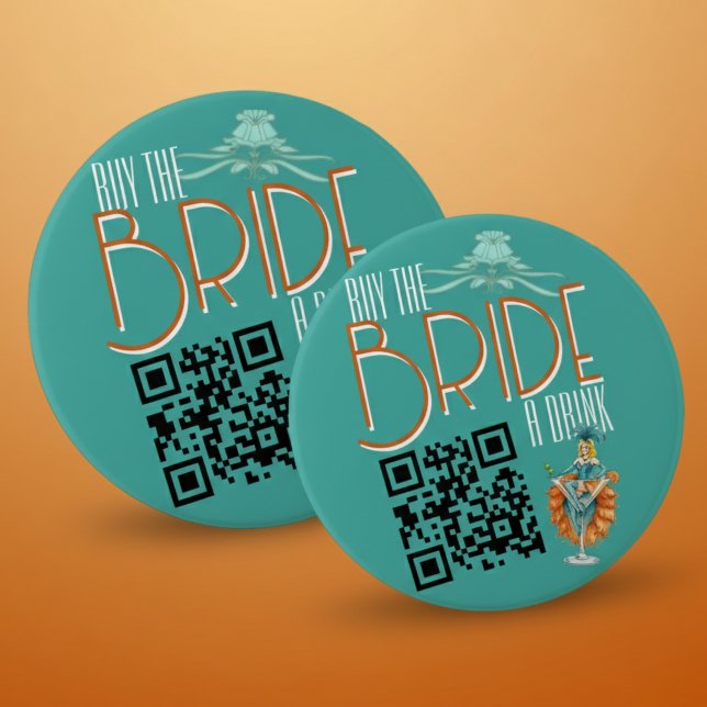 Kaufen Sie die Braut ein Drink Showgirl Bacheloret Button (Celebrate your Bride-to-be's final act with this Bride's Final Show Art Deco Showgirl Bachelorette!)