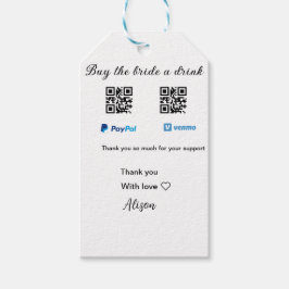 Kaufen Sie die Braut ein Getränk Spende QR Venmo P Geschenkanhänger