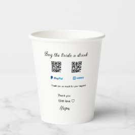 Kaufen Sie die Braut ein Getränk Spende QR Venmo P Pappbecher