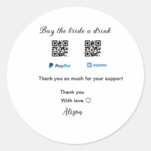 Kaufen Sie die Braut ein Getränk Spende QR Venmo P