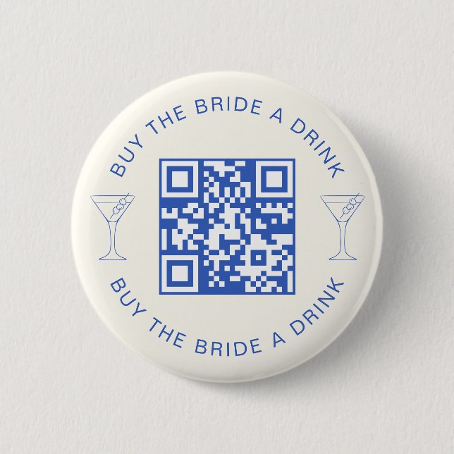 Kaufen Sie die Braut einen QR-Junggeselinnen-Absch Button (Vorderseite)