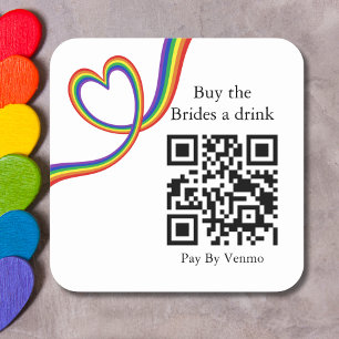 Kaufen Sie die Brides a Drink Bachelorette Rainbow Quadratischer Aufkleber