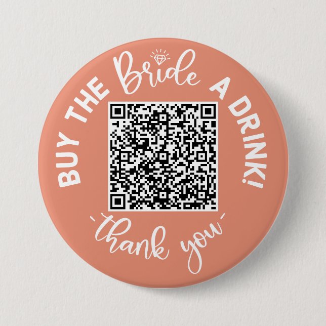 Kaufen Sie die Bridge A Drink QR Code Rosa Bachelo Button (Vorderseite)