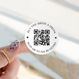 Kaufen Sie die Schaltfläche "Bridge a Drink QR Cod Runder Aufkleber