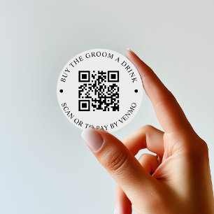 Kaufen Sie die Taste "Groom A Drink QR" Runder Aufkleber
