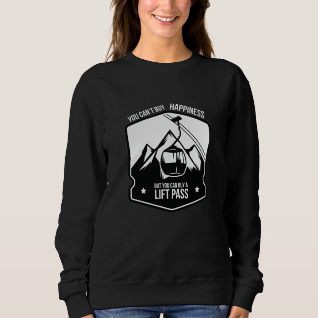 Kaufen Sie einen Lift Pass Skifahren Wintersport Sweatshirt (Vorderseite)