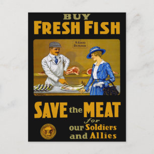 Kaufen Sie frische Fische Retro Vintages WW1 Postkarte