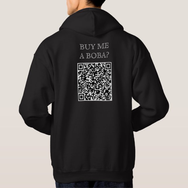 Kaufen Sie mir einen Boba QR Code auf der Rückseit Hoodie (Rückseite)