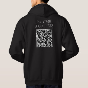 Kaufen Sie mir einen QR-Code für den Kaffee auf de Hoodie