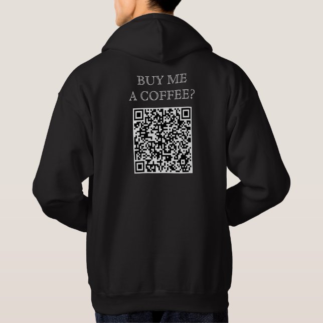 Kaufen Sie mir einen QR-Code für den Kaffee auf de Hoodie (Rückseite)