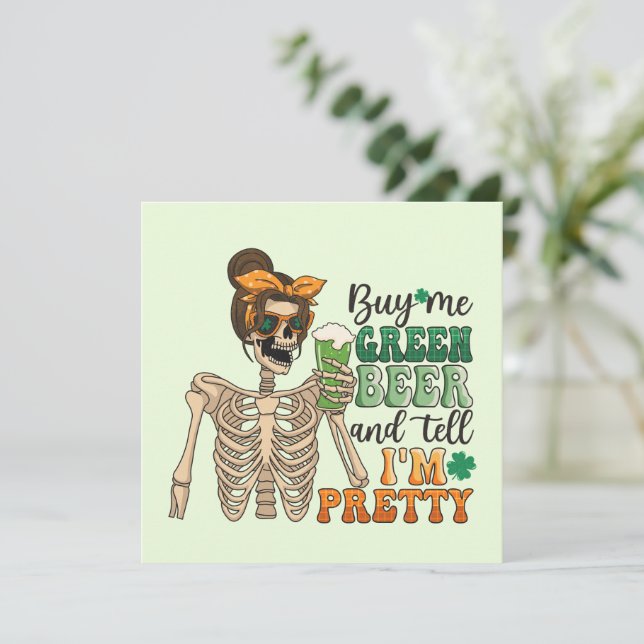 Kaufen Sie mir grünes Bier - Skelett | St. Patrick (Stehend Vorderseite)