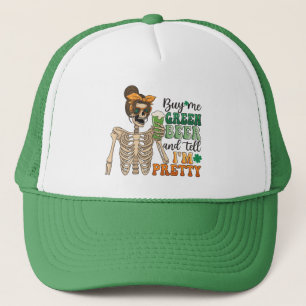 Kaufen Sie mir grünes Bier - Skelett St. Patrick Truckerkappe