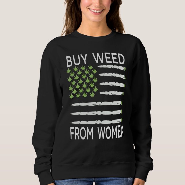 Kaufen Sie Unkraut aus der US-Flagge der Frau Sweatshirt (Vorderseite)