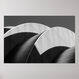 Kauffman Center Curves and Shadows Black and White Poster