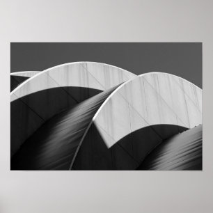 Kauffman Center Kurven und Schatten Schwarz und We Poster