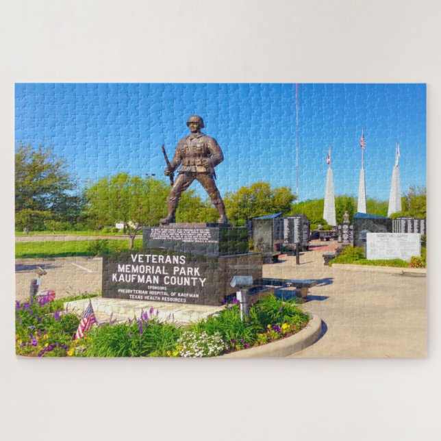 Kaufman Landkreis Veterans Memorial Normandie Fran Puzzle (Horizontal)