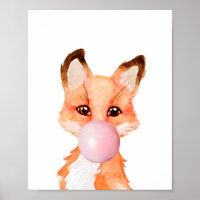 Kaugummi-Baby-Fuchs-Junges-Nursery-Kind-Rosa