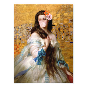 Kaugummi-Diva in Gold Fotodruck