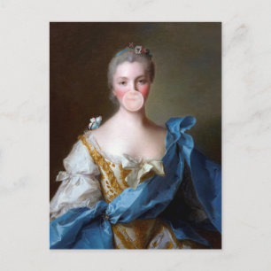 Kaugummi-Diva mit Blauem Schmetterling Postkarte