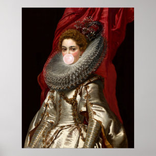 Kaugummi-Diva mit Halskrause Poster