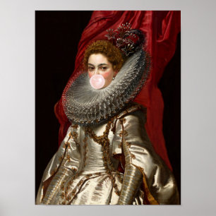 Kaugummi-Diva mit Halskrause Poster