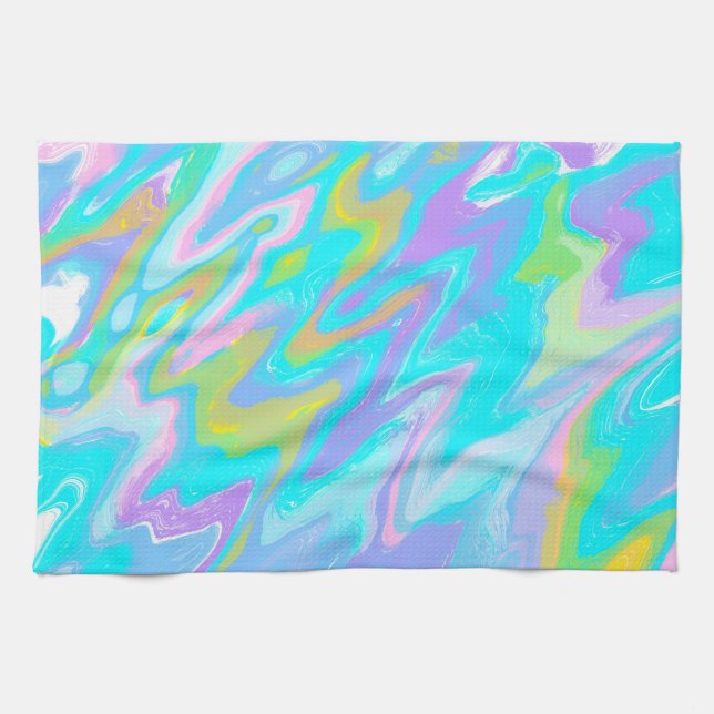 Kaugummi-Marmor-Textur-Flüssiglack-Mischung Geschirrtuch (Horizontal)
