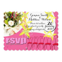 Kaugummi-Rosa Hochzeits-Einladung RSVP