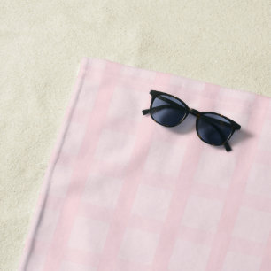 Kaugummi-Rosa und Lavendel-Schamrot-Gingham-Muster Strandtuch