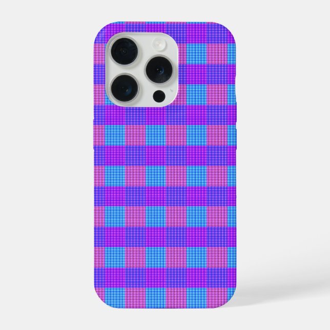 Kaugummi-Tartan-Druck, iPhone Hülle (Rückseite)