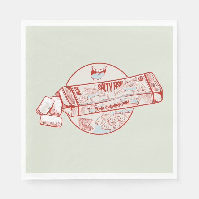 Kaugummi-Thunfischgeschmack Serviette (Vorderseite)