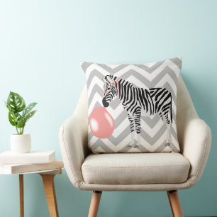 Kaugummi-Zebra bläst Kaugummiblase Kissen