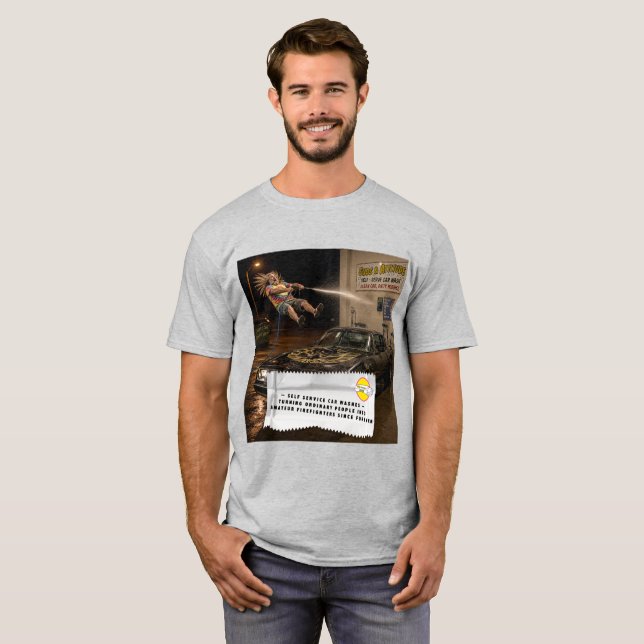 Kaugummiverpackung-Witze Auto Waschanlage T-Shirt (Vorne ganz)