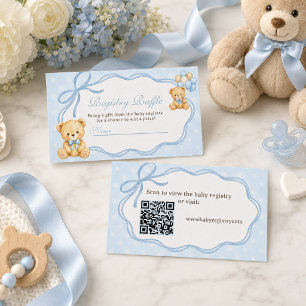Kaum warten Blaubärchen Jungen Baby Shower Geschen Begleitkarte