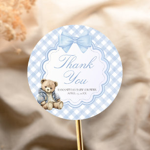 Kaum warten Eleganter Bär Baby Shower Runder Aufkleber