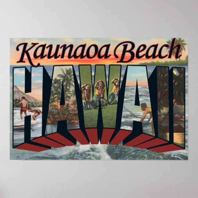 Kaunaoa Beach, Hawaii - Große Briefbilder Poster (Vorne)