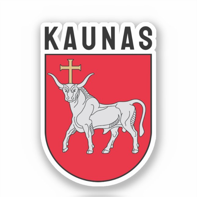 Kaunas Wappen, Litauen Aufkleber (Vorderseite)