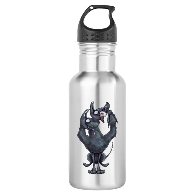 Kauspielzeug Edelstahlflasche (Vorderseite)