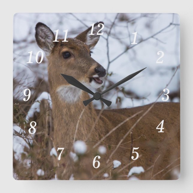 Kaution Wall Clock Quadratische Wanduhr (Vorderseite)