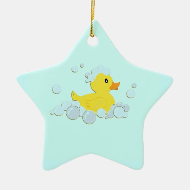 Kautschuk-Ducky in Blasen Keramikornament (Vorne)