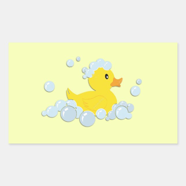 Kautschuk-Ducky in Blasen Rechteckiger Aufkleber (Vorderseite)