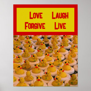 Kautschukköpfe Inspiration Liebe Laugh Live Poster