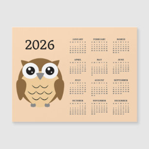 Kauz 2026 Kalender Magnetkarte